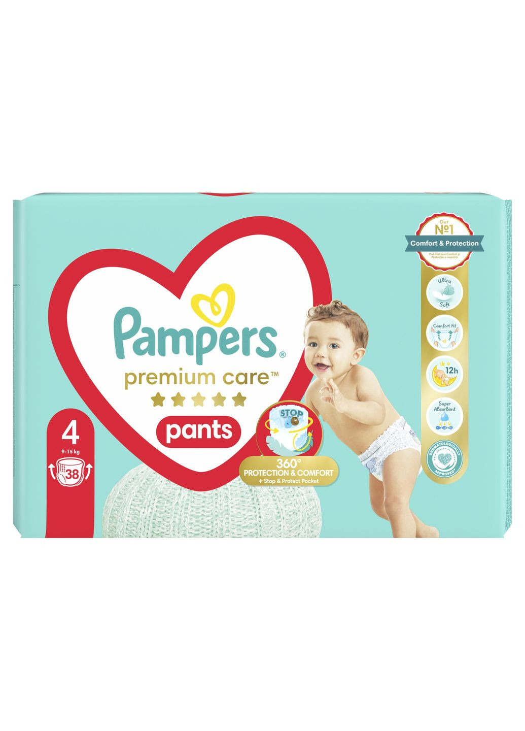 Підгузки-трусики Premium Care Pants 4 (9-15 кг), 38 шт. Pampers 81670015 (332944313)