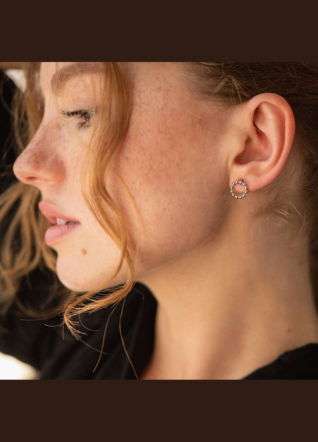 Срібні сережки - пусети Гармонія 7033 Oniks (264022497)