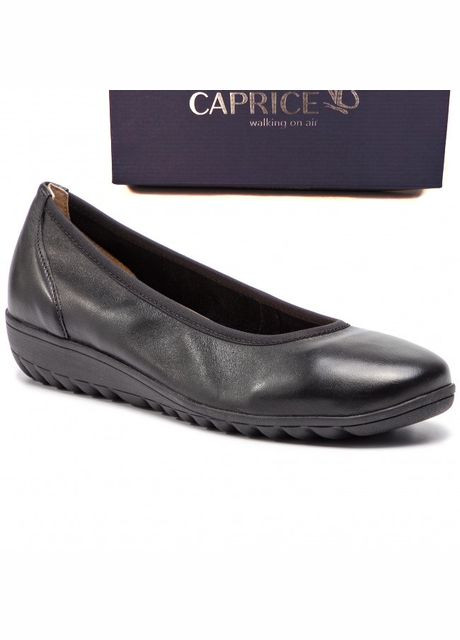 Caprice Шкіряні туфлі чорного кольору на танкетці чорний з натуральна шкіра, — демісезон (303727799)