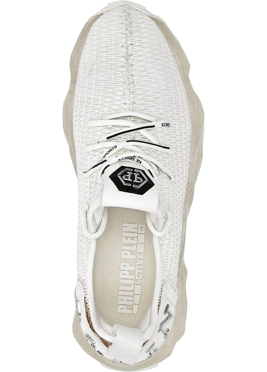 Белые всесезонные кроссовки унисекс runner hyper shock (размер 41) Philipp Plein