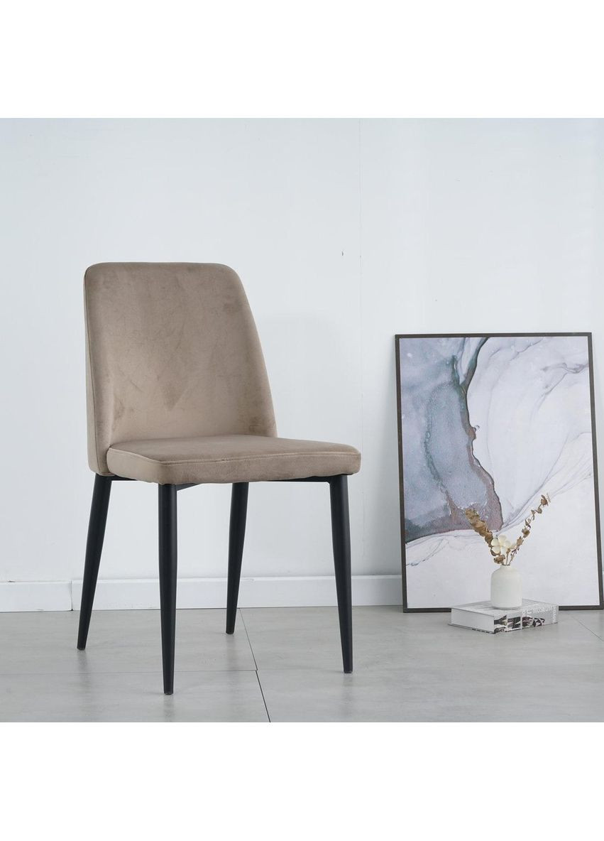 Стілець BULL чорний каркас/темний беж Intarsio (365461376)