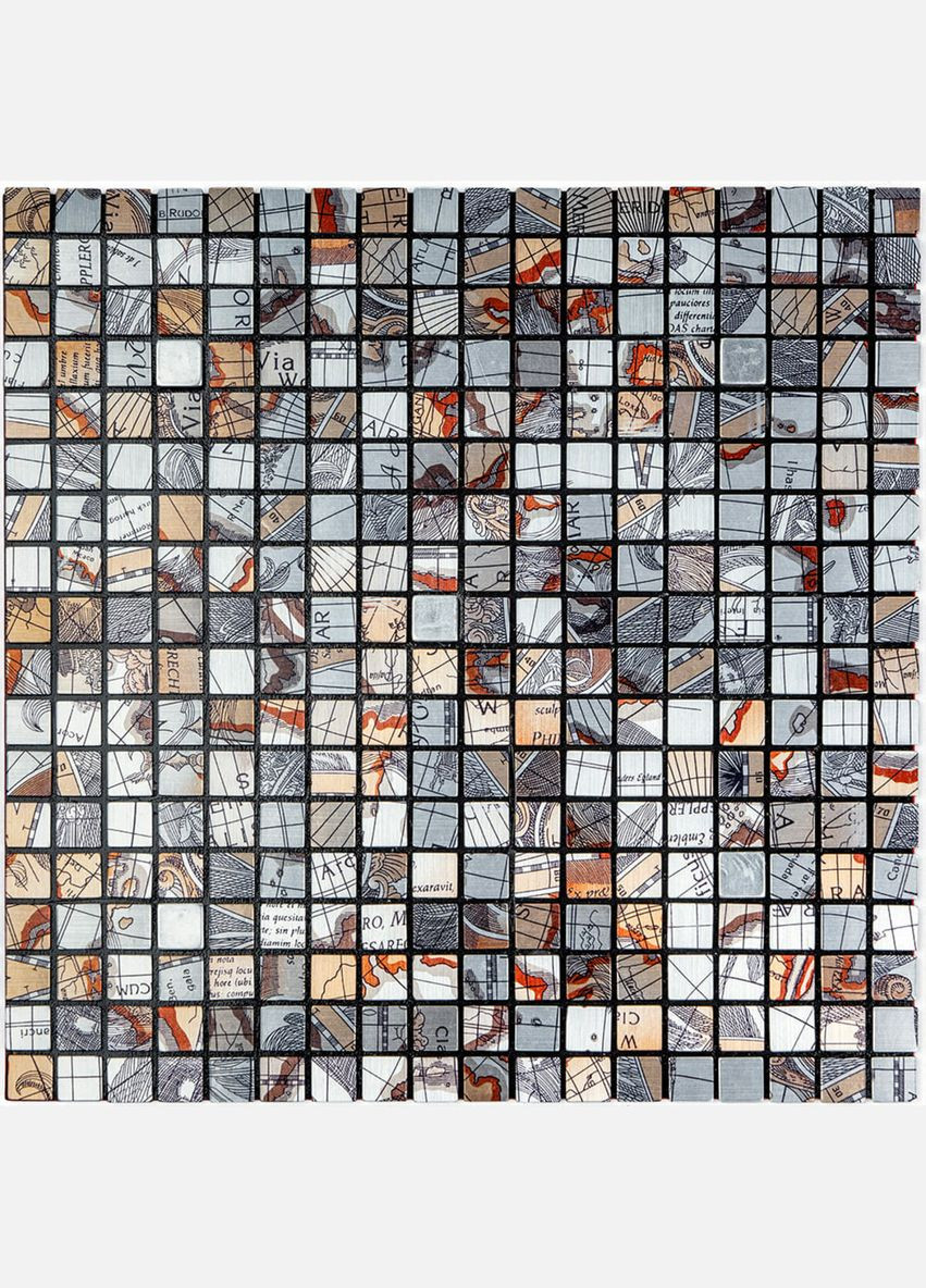 Самоклеюча алюмінієва плитка 300х300х3мм Сірий квадратик SW-00001926 Sticker Wall (327088865)