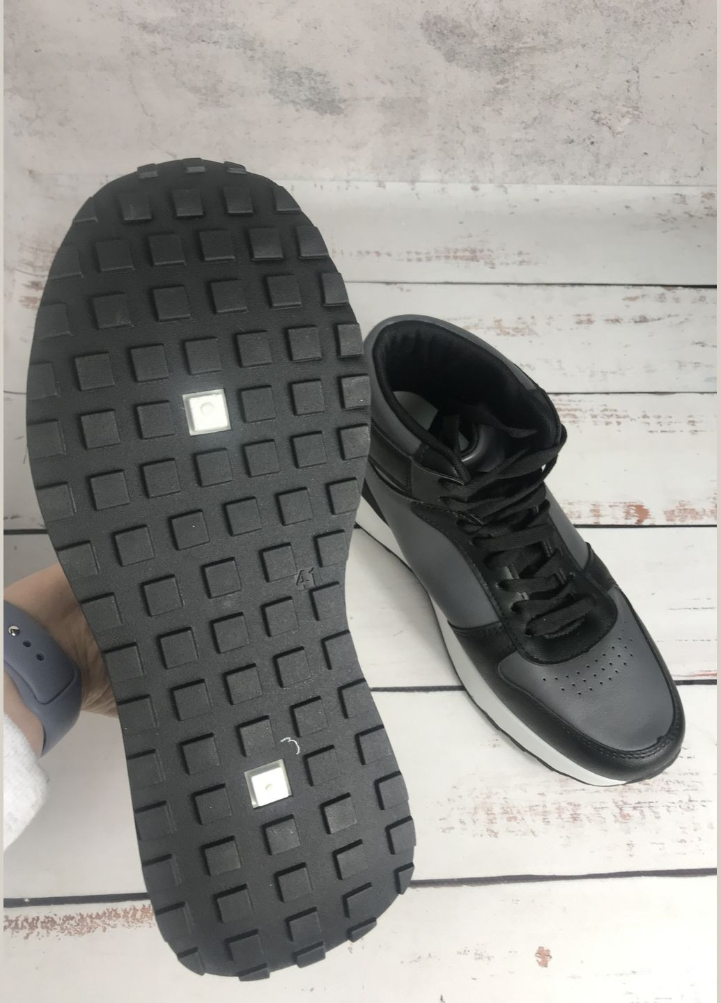 Цветные демисезонные кроссовки хайтопы демисезонные на мальчика подростка серо-черный (1060) Dual