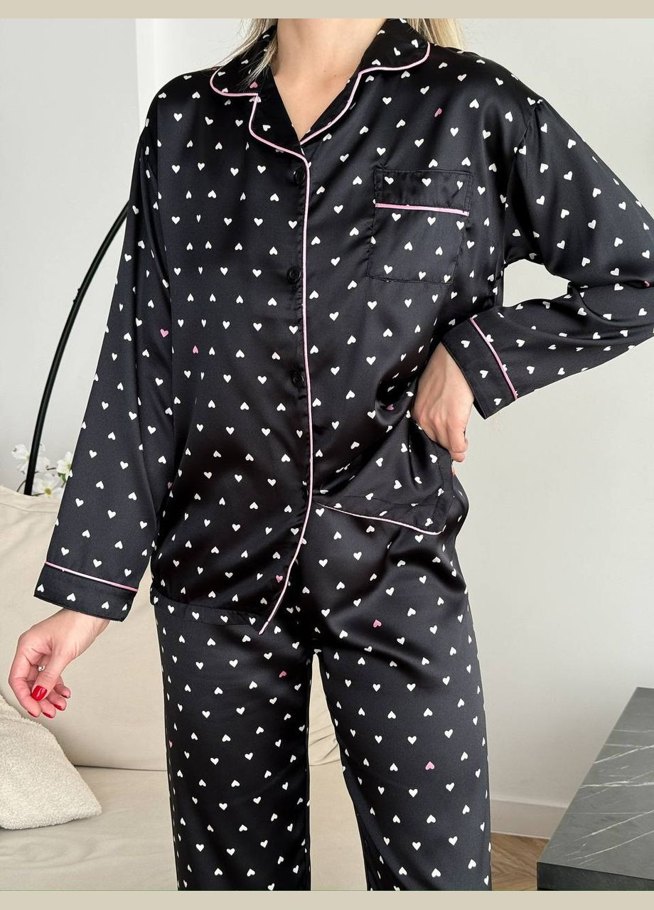 Черная домашний костюм-пижама Luna