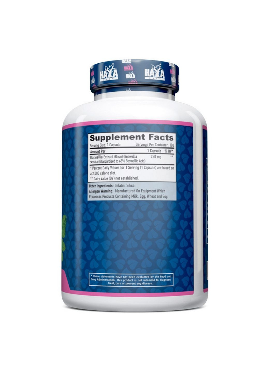 Натуральна добавка Boswellia 250 mg, 100 капсул Haya Labs (294927470)