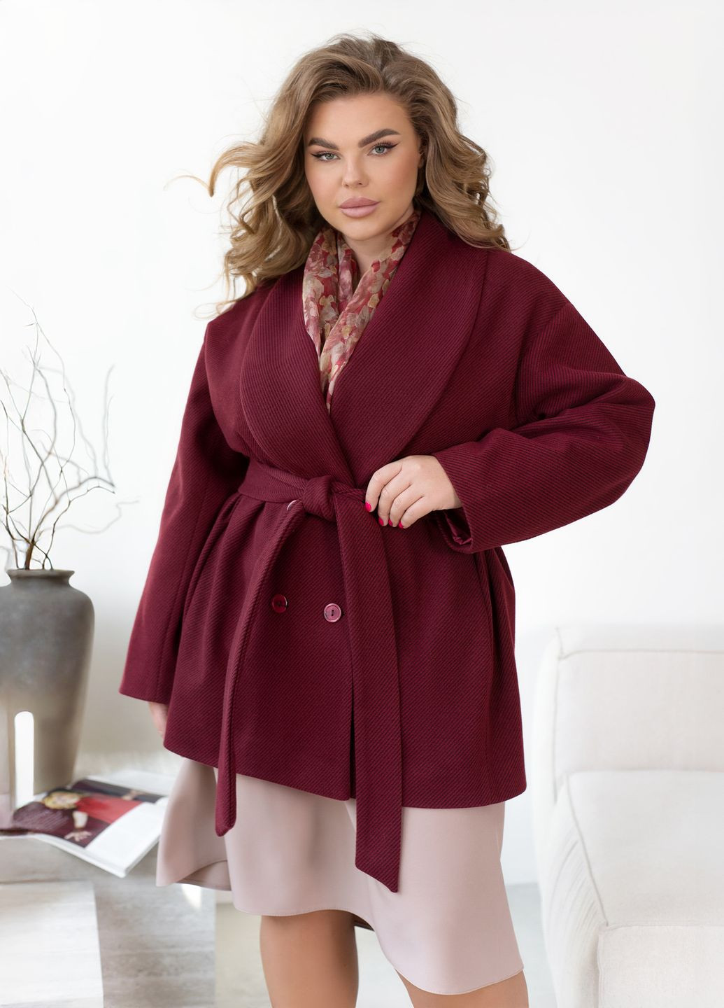 Бордове Повсякденний, Вечірній, Діловий, Кежуал класичне напівпальто двобортне No Brand однотонне