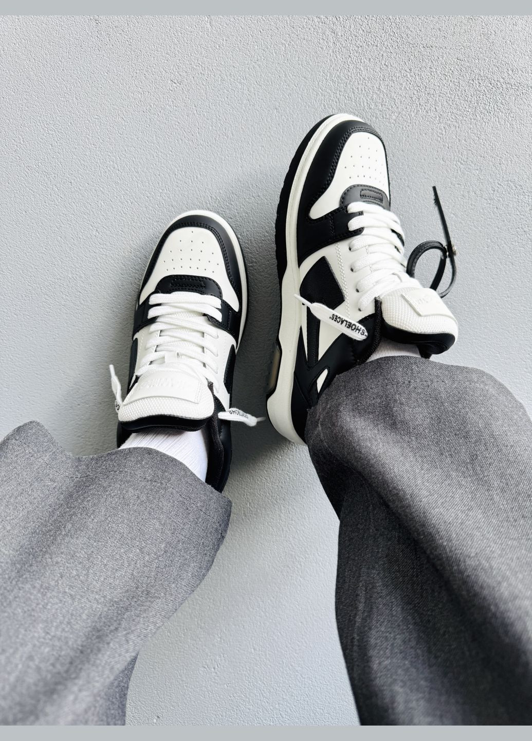 Кроссовки женские и мужские Off-White Out of Office Black White | Офф-Вайт черные No Brand чёрные демисезоны (342059636)