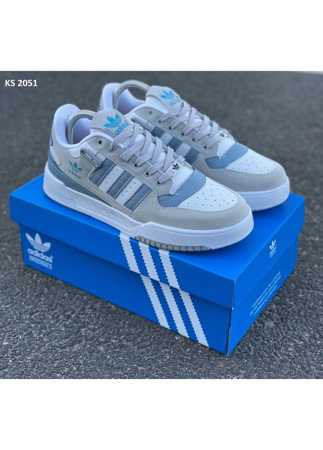Серые демисезонные кроссовки мужские adidas forum gray blue адидас форум No Brand