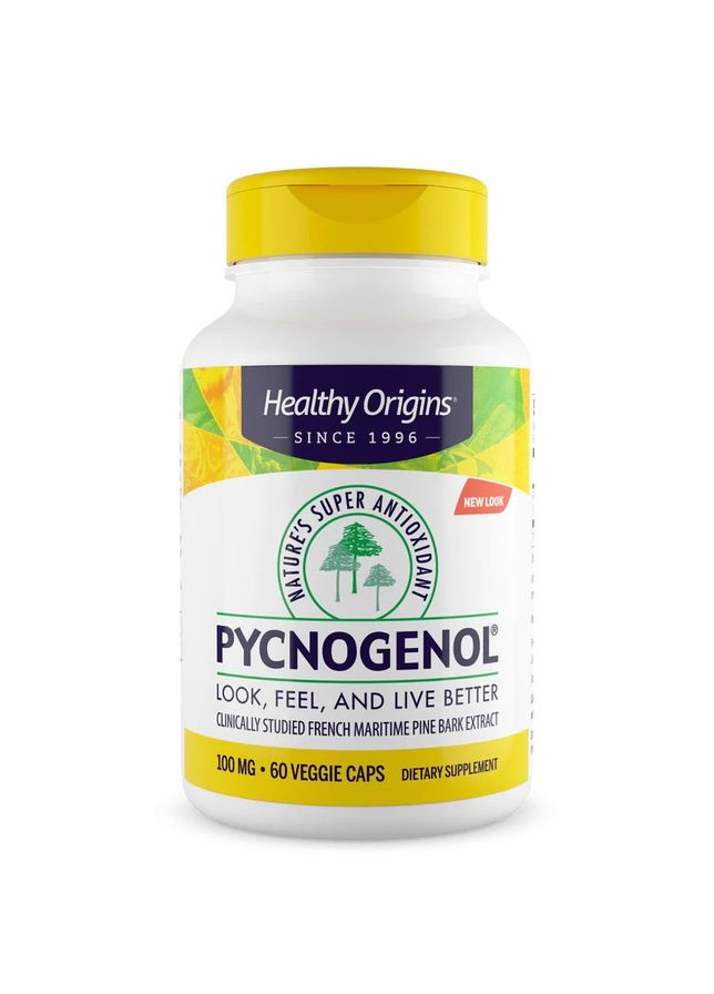 Экстракт сосновой коры Pycnogenol 100 mg, 60 вегакапсул Healthy Origins (333998798)