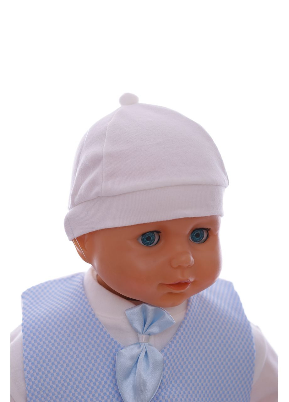 Голубой демисезонный комплект праздничный для мальчика с галстуком голубой хлопковый ponpon baby 62 см (44669) BABYKROHA