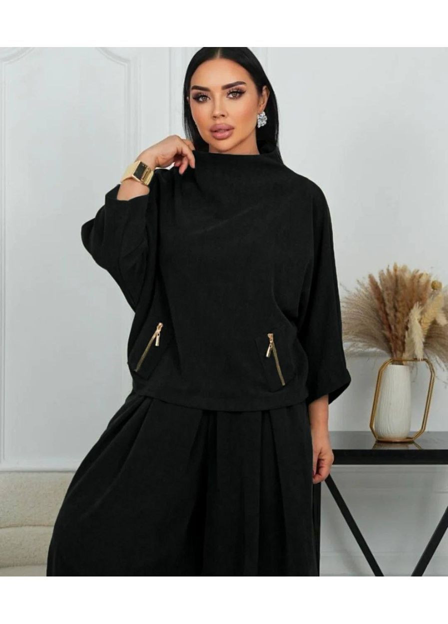 Женский костюм с брюками палаццо и объемным свитшотом. MonCher (364672410)