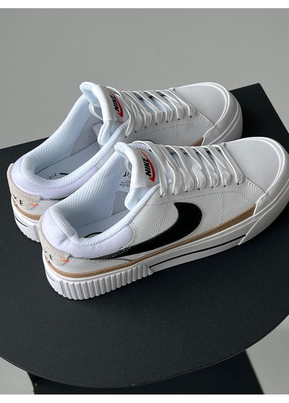 Білі Осінні кросівки чоловічі nike court legacy lift white найк коурт легасі No Brand