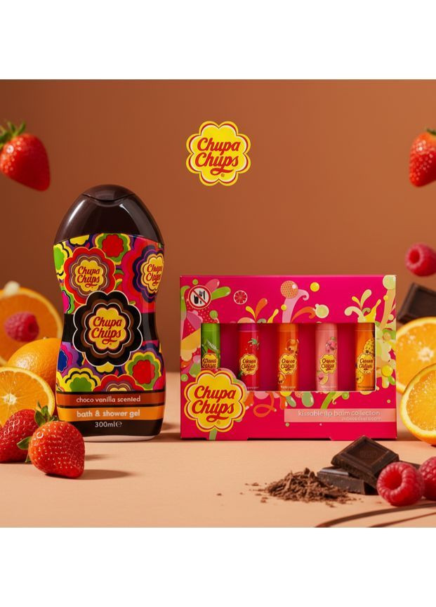 Набор косметики — гель для душа и бальзамы для губ. Chupa Chups (364674725)