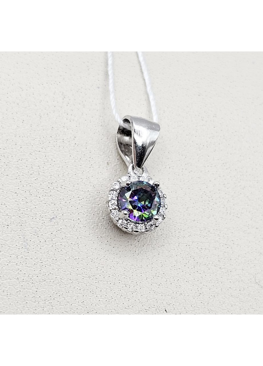 Кулон серебряный с мистик кварцем и кубическим цирконием 0,87 г No Brand (369737093)