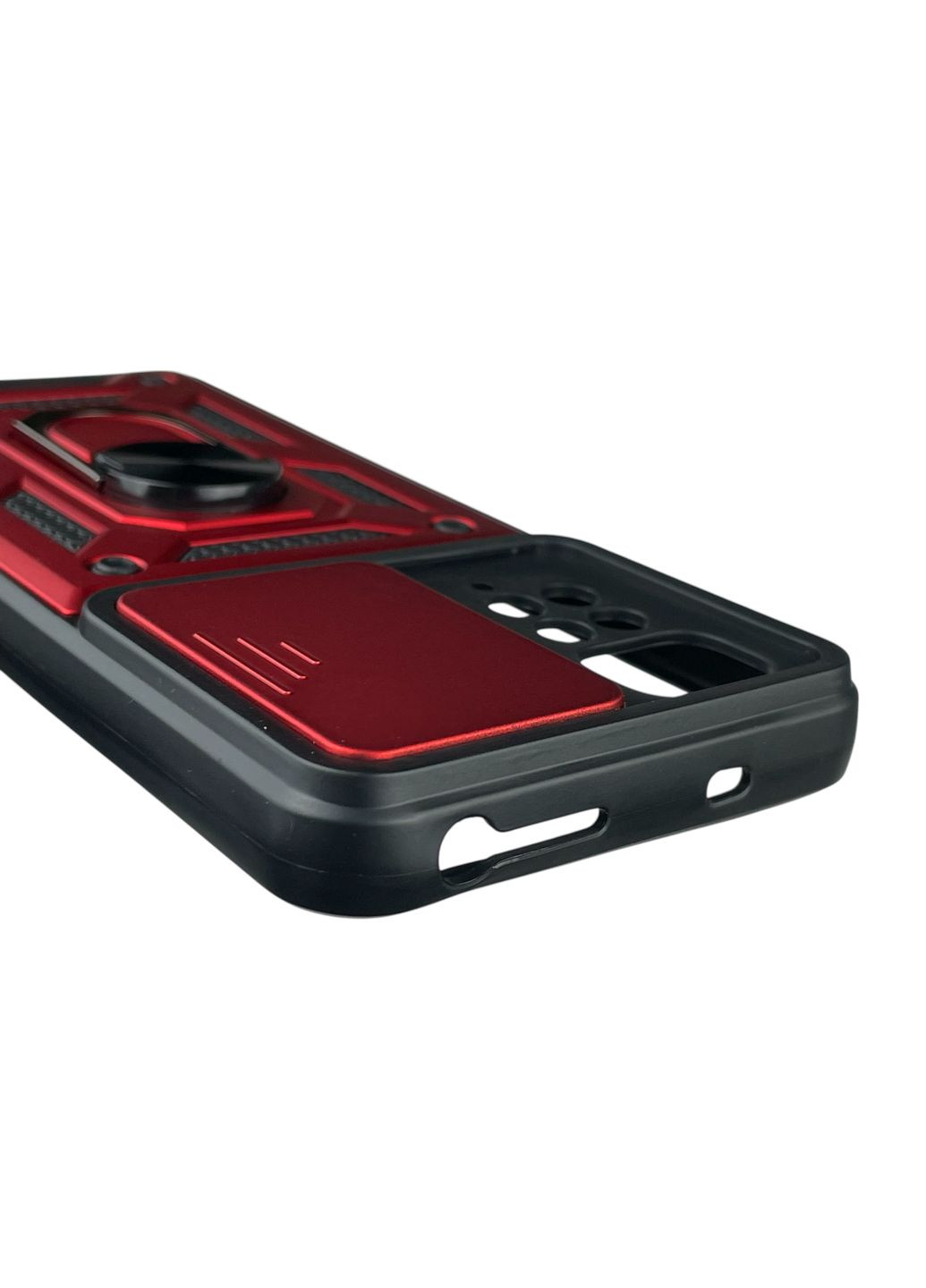 Чохол для Redmi Note 11s броньований з кільцем-тримачем підставкою зі шторкою на сяомі редмі нот 11с червоний rg1 Xiaomi (366233393)