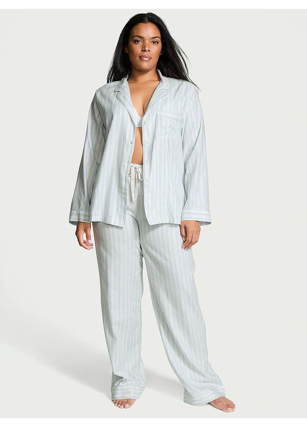 Комбінована всесезон фланелева піжама flannel long pajama set Victoria's Secret