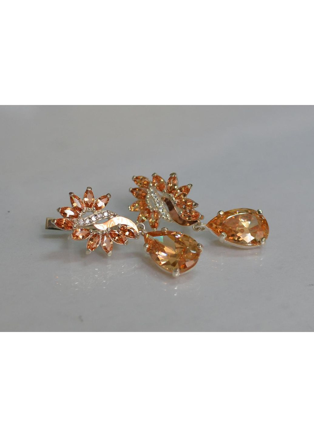 Срібні сережки з золотими вставками Silver Style (367112579)