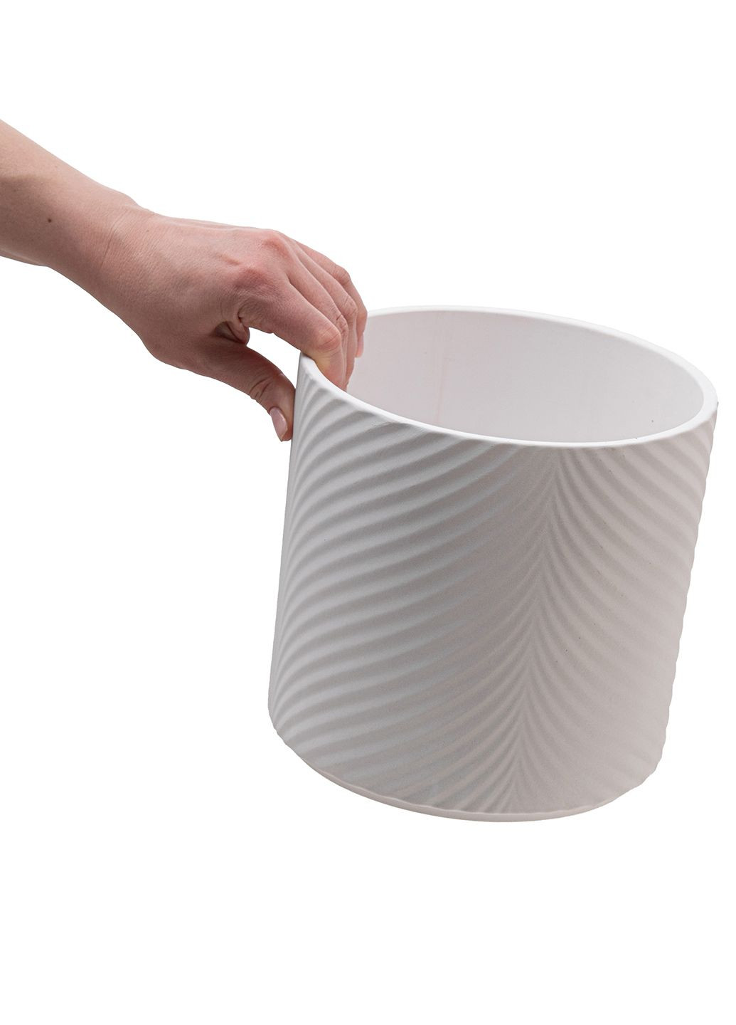 Набор кашпо для цветов elemi Листок керамические 1,3 л 2,3 л 4,3 л белые Мамин Посуд (336213686)