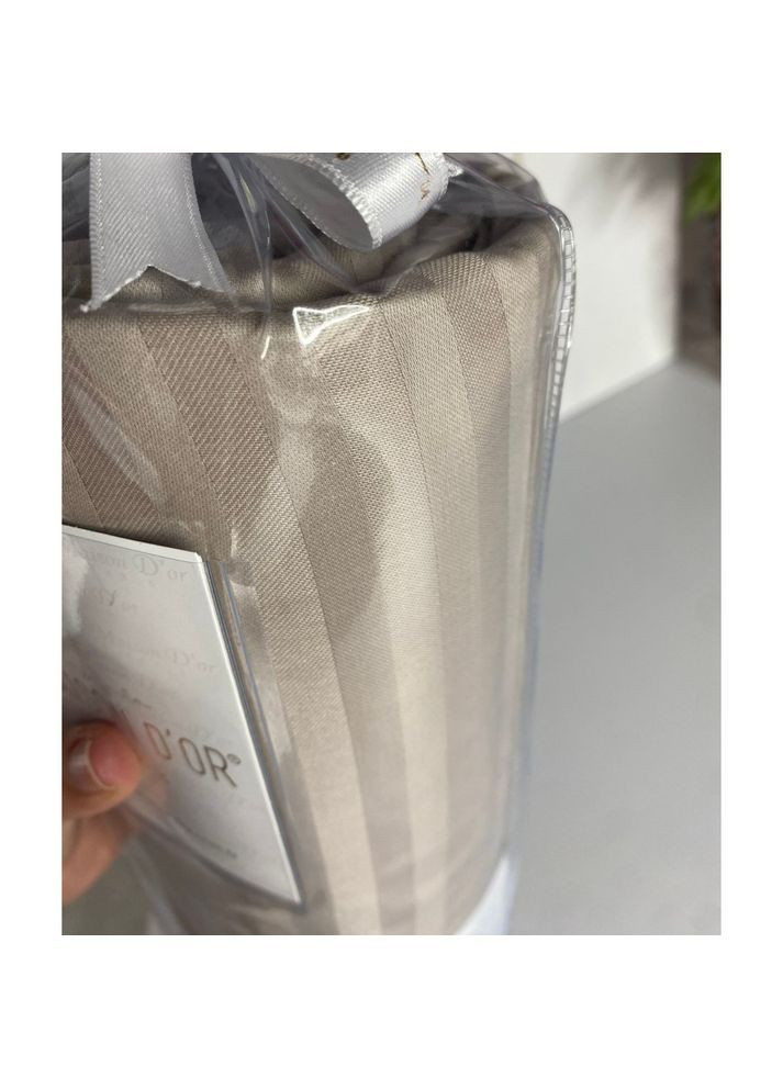 Простирадло сатинове beige на гумці 180x200 + наволочки 2-50x70 Maison D'or (365720507)