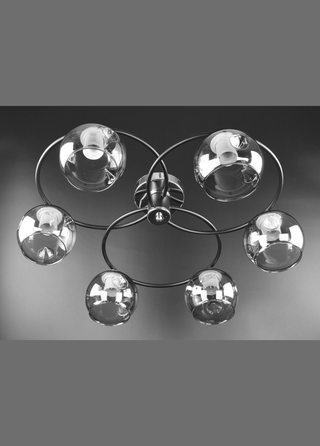 Люстра потолочная на 6 лампочек 26176 Черный 20х70х70 см. Sunnysky (364501329)