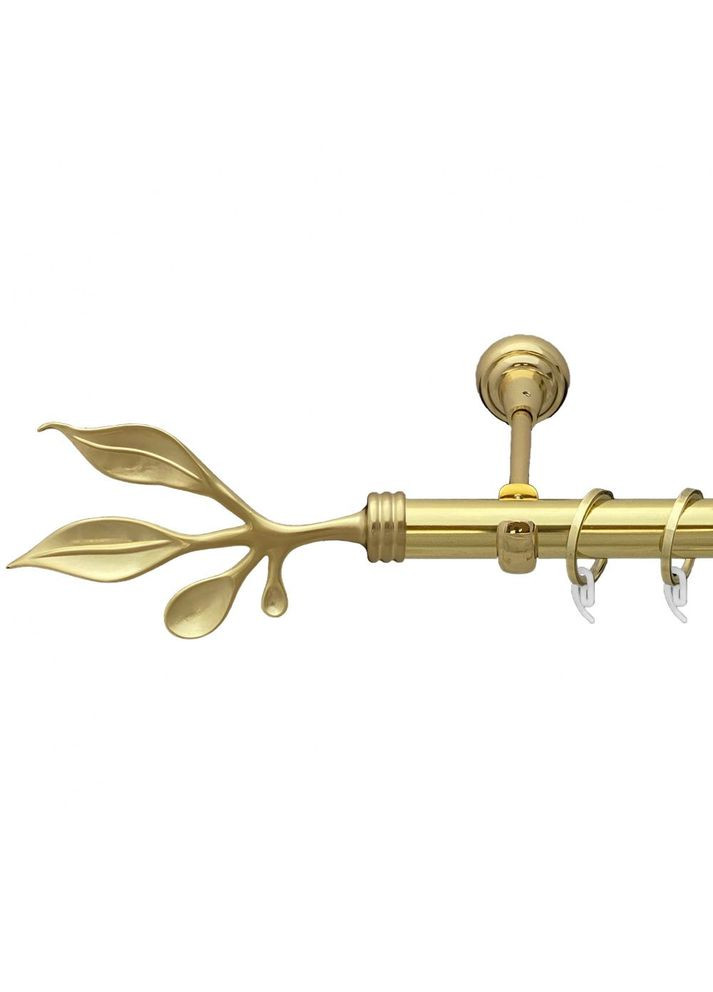 Карниз Баваро металлический однорядный открытый гладкая труба Золото 25 мм 300 см (7035245) ORVIT (300795819)