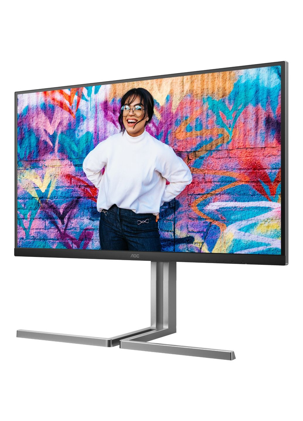 TFT 31.5` U32U3CV, Nano IPS, UHD, 2xHDMI, DP, USB-C, RJ-45, USB-hub, HAS, Pivot, кол.,чорно-сріб AOC (314747951)