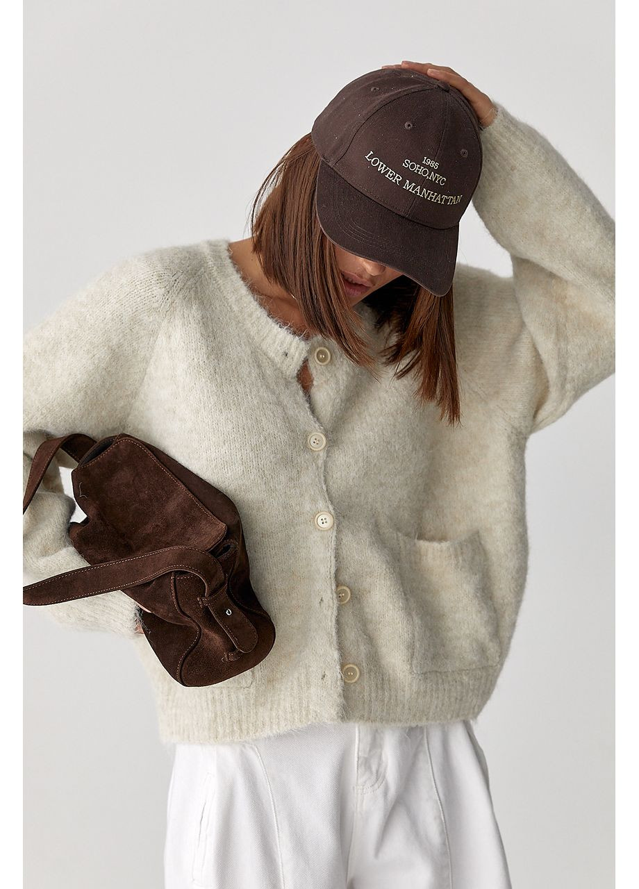 Бежевый зимний кардиган Lurex