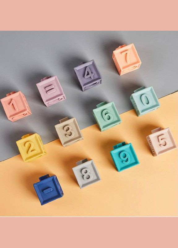 Набір розвиваючих сенсорних кубиків M1002 тактильні силіконові кубики в наборі з 12 шт Монтесорі Fun Game (327217466)