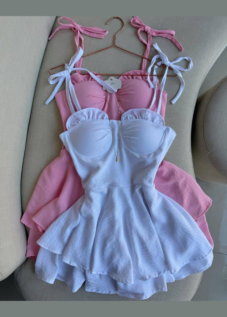 Розовое повседневный платье летнее с пышной юбкой Adelante однотонное