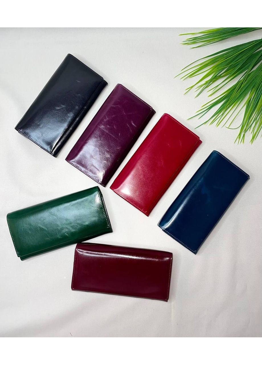 Женский кошелек из масляной кожи стандартной сливовой формы No Brand (371653319)