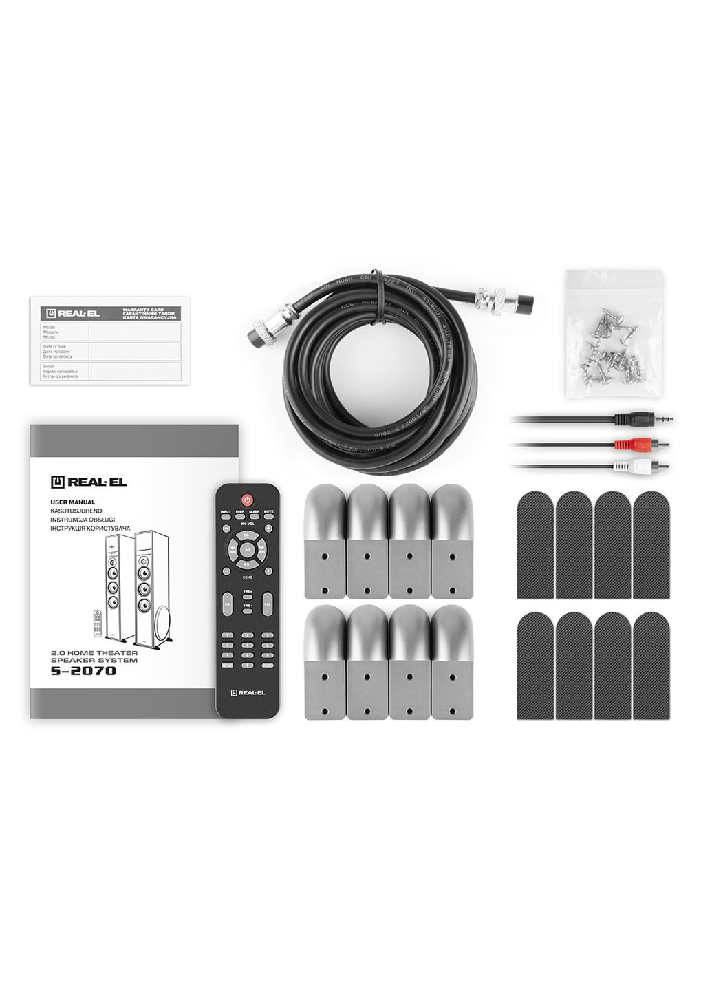 Колонки 2.0 S-2070 black (150W, Bluetooth, USB ﬂash, FM, Karaoke, Opt, coax, ДК) Real-El (333824455)