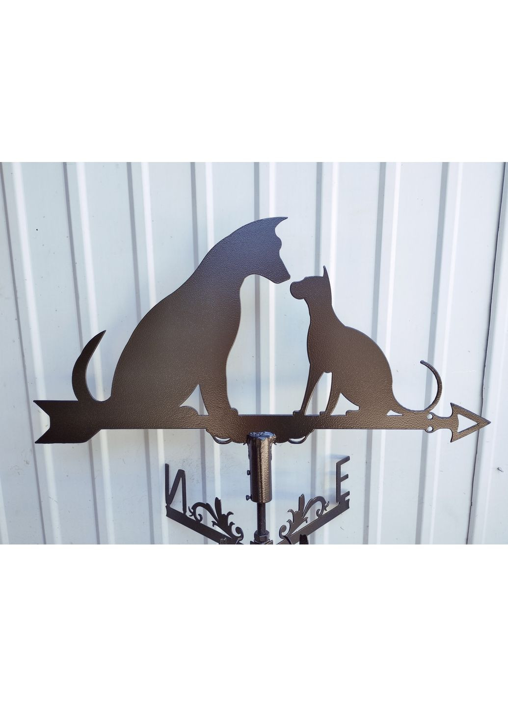 Флюгер Пес с котом металла 2 мм, флюгер на крышу No Brand (368896497)