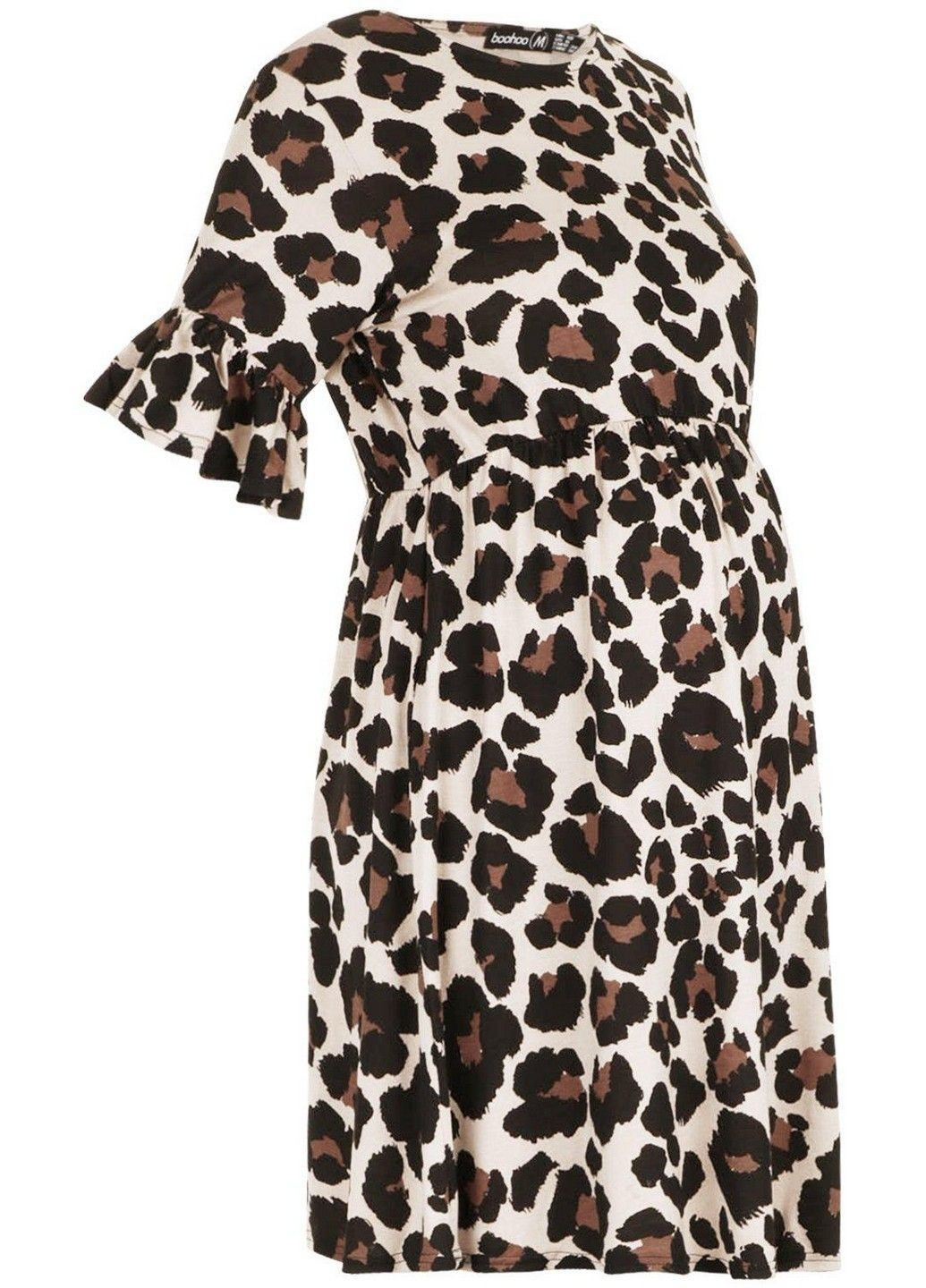 Комбинированное кэжуал платье для беременных Boohoo леопардовый