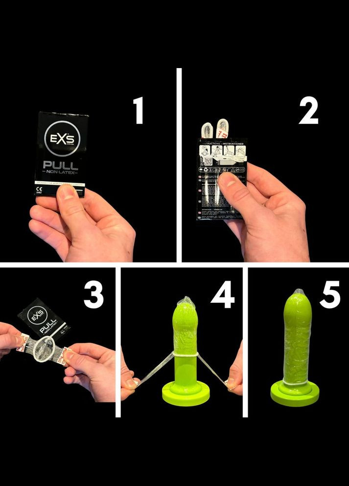 Презервативи з ремінцями для щільного прилягання PULL безлатексні (ціна за 5 шт.) EXS (330767990)