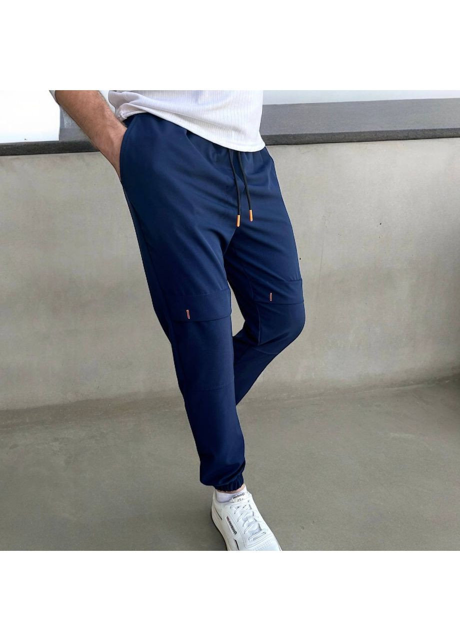 Синие классические демисезонные прямые брюки DK/DL Мода без кордонів