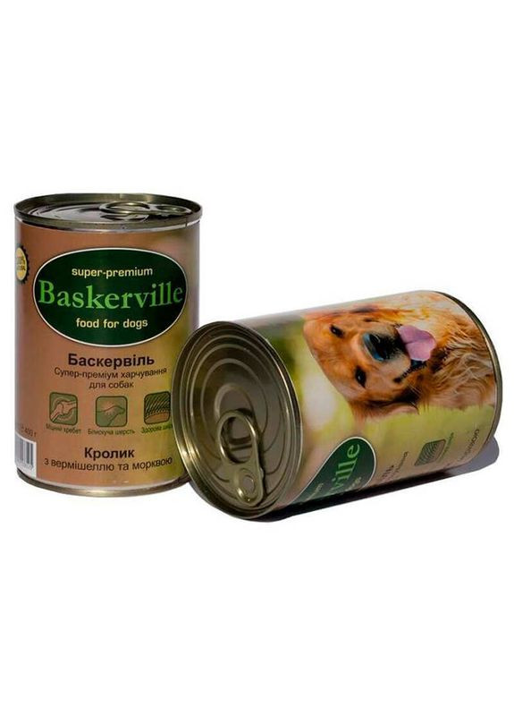 Консервы Кролик с вермишелью и морковкой для собак 400 г Baskerville (327062325)