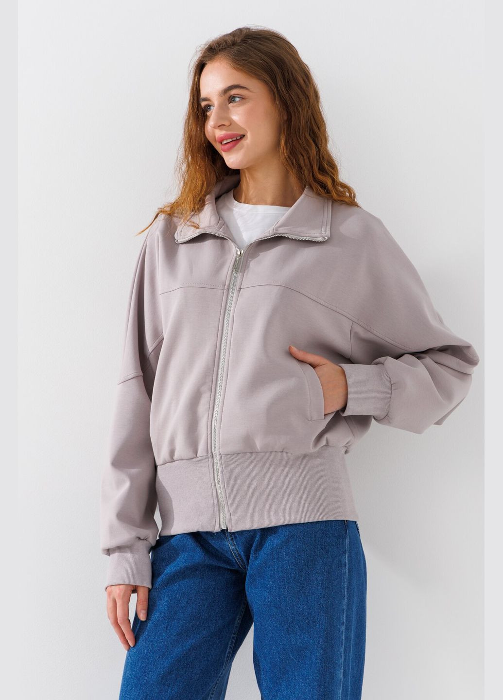 Толстовка однотонная женская 24-102 Серый shop (2000990652447) No Brand (362900822)