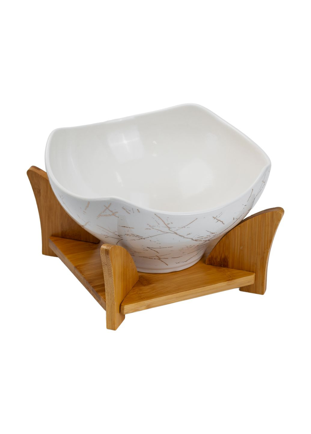 Салатница керамическая с ложкой и вилкой на подставке 22*22*14 см Yiwu (328440562)