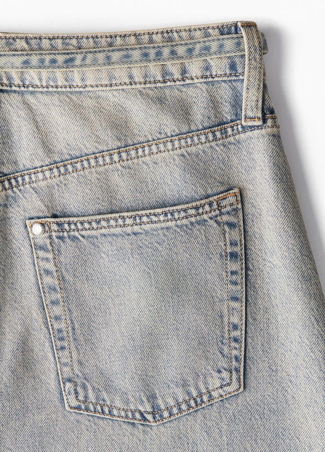 Голубая джинсовая однотонная юбка H&M