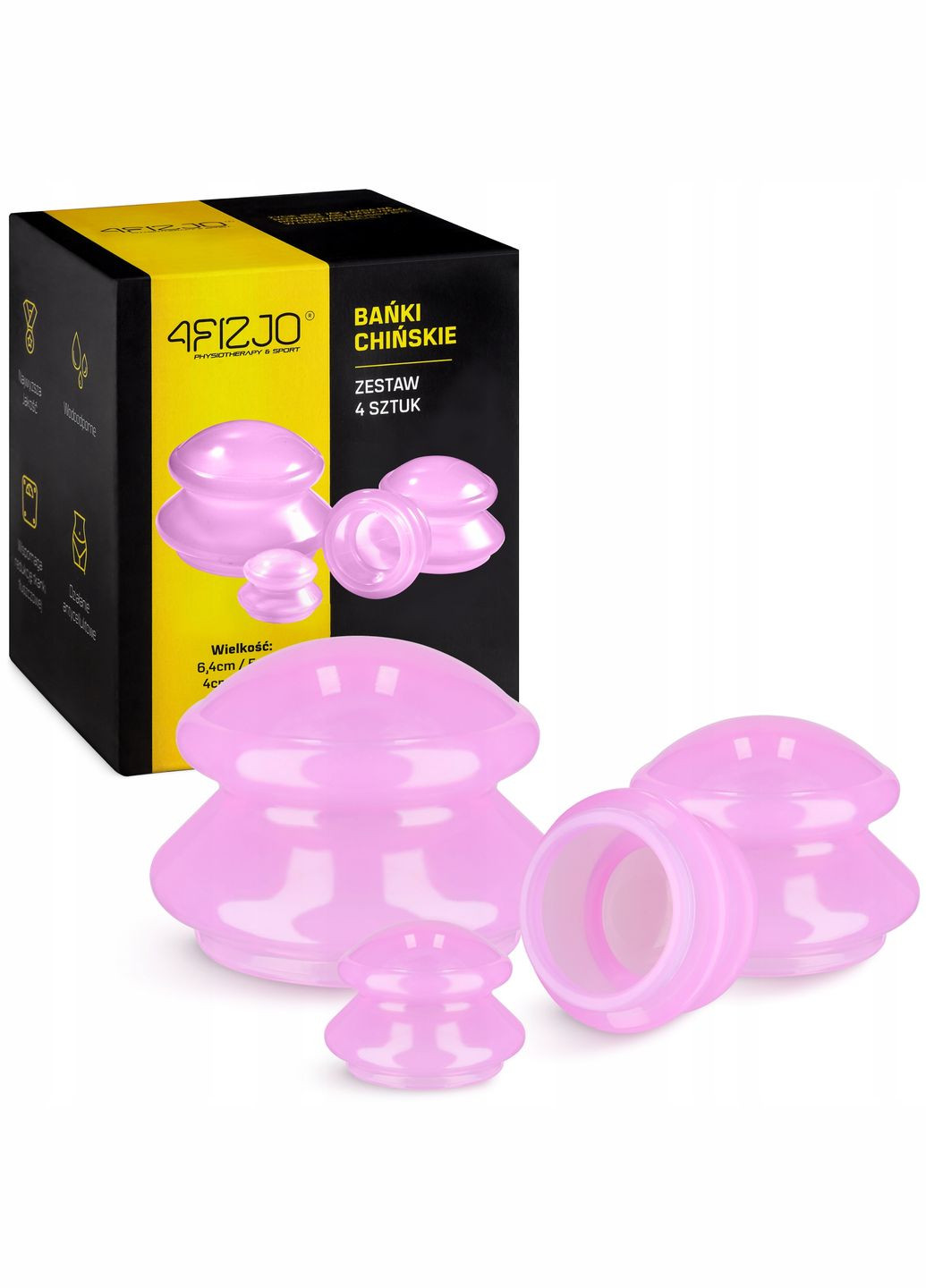 Вакуумні масажні банки MED+ силіконові для тіла (китайські/атницелюлітні банки) 4 шт Pink () 4FIZJO P-5907739312334 (275096439)