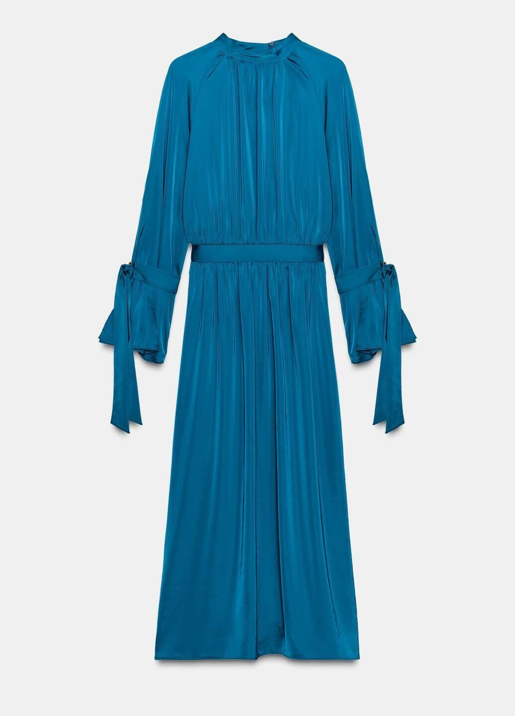 Синее платье Zara однотонное