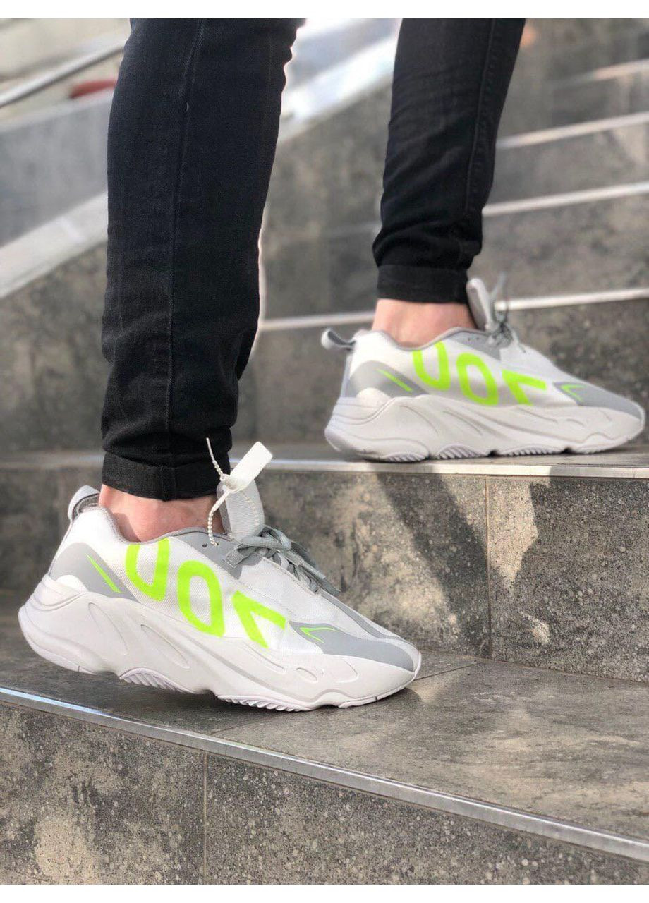 КРОСІВКИ ЖІНОЧІ ADIDAS YEEZY BOOST 700 LOGO GREY WHITE АДІДАС ІЗІ БУСТ No Brand сірі демісезони (369389330)