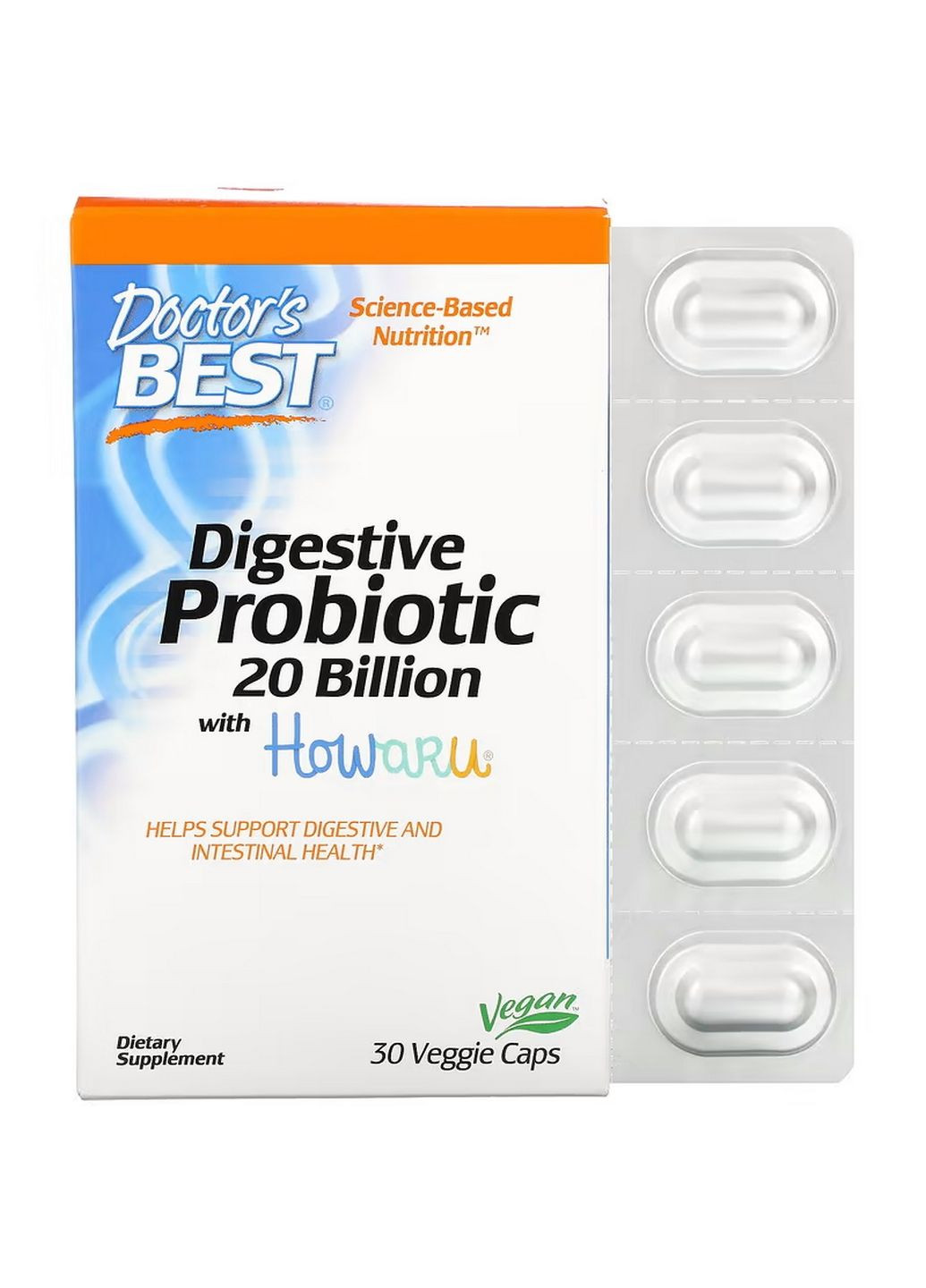 Пробиотики и пребиотики Digestive Probiotic, 30 вегакапсул Doctor's Best (315873163)