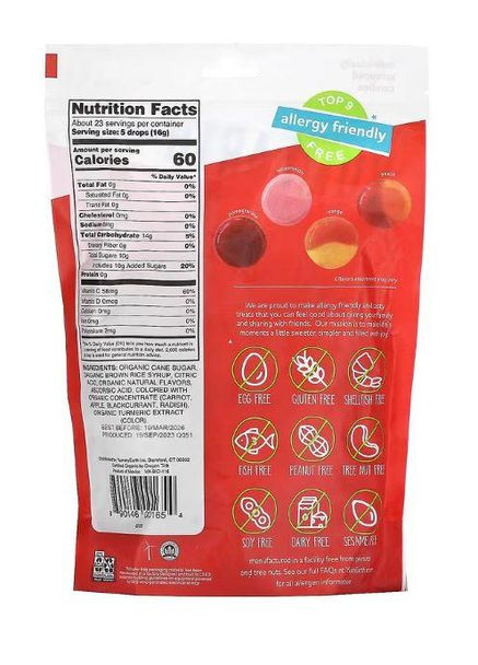Органічні льодяники, улюблені фрукти,, Organic Candy Drops, Freshest Fruit, 368,5 г (13 унцій) YumEarth (366074156)