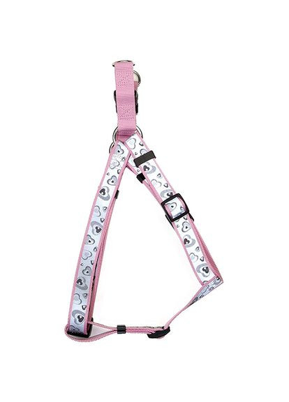 Світловідбивна шлея для собак Lazer Brite 2.5х6697 см сердечка рожевий (76484469299) Coastal (279563593)