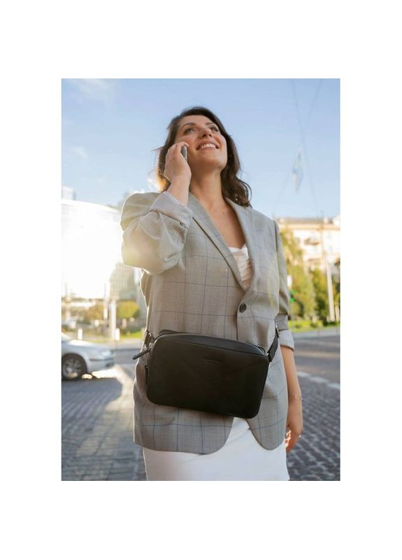 Сумка жіноча шкіряна через плече Dropbag Maxi Crazy horse Чорний BlankNote (302008934)