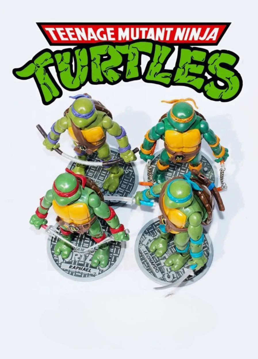 Ракушки Ниндзя Ninja Turtles TMNT игровой набор фигурки игрушки 4 шт 16 см Shantou (295931670)