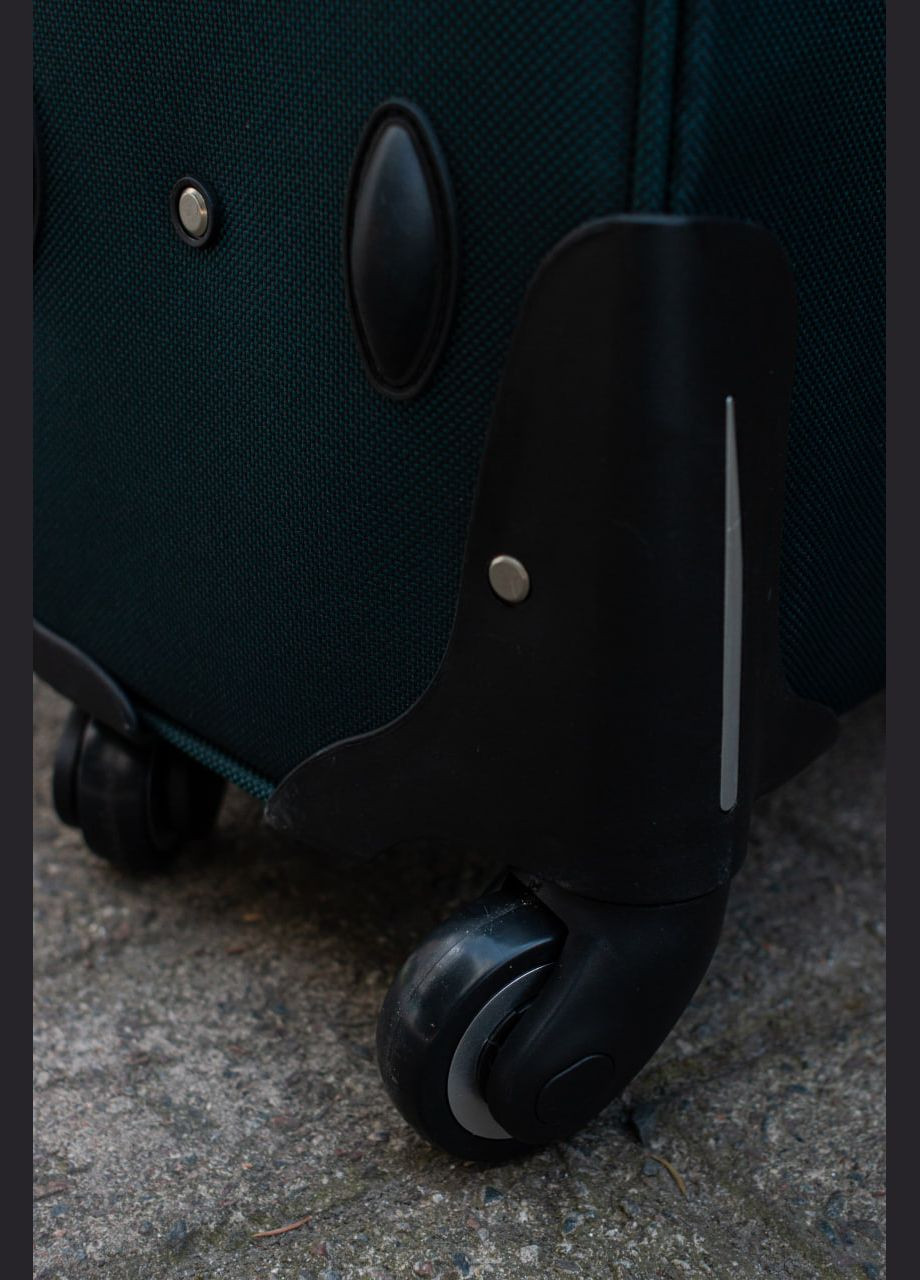 Чемодан тканевый 2501 размер L большой на 4 колесах, цвет черный Wings 2501/4 (338182654)