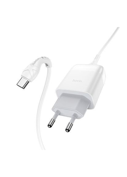 Зарядное устройство для C72Q Glorious USB QC3.0 + cable USB to USB-C 18W White (6931474732552) Hoco C72Q Glorious USB QC3.0 + cable USB to USB-C 18W W (369878324)