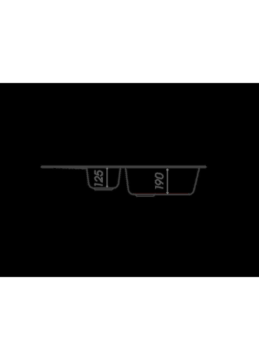 Гранітна мийка для кухні 7850W TOSKANA матова Чорний металік Platinum (269795668)